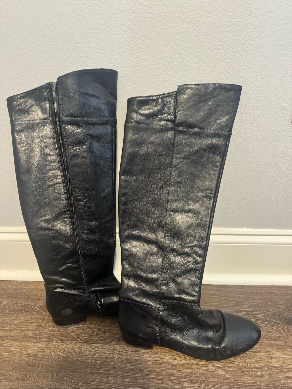 Nine West Black Over-the-Knee Leather Boots